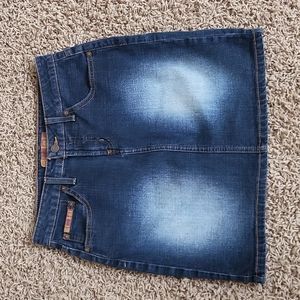 LEI eDenim Vintage Jean Skirt Factory Fading Pockets Women's Size 5 Y2k 90s